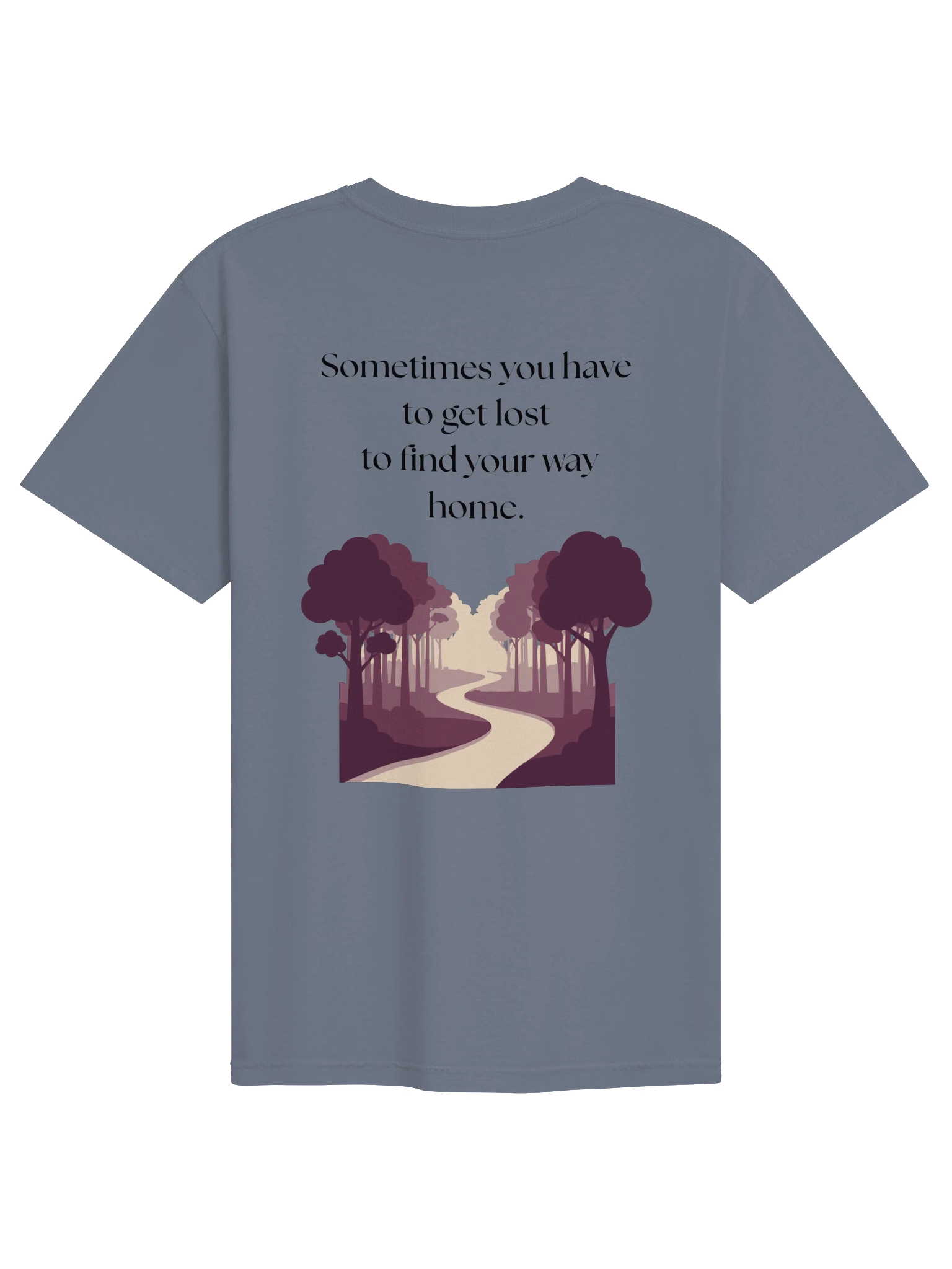 Sometimes you have to get lost to find your way home with image - tshirt black font - men